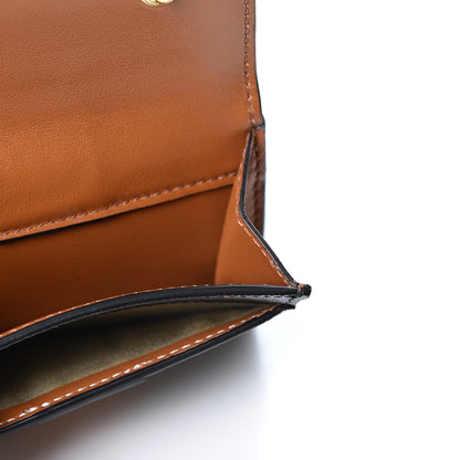 Celine Canvas Triomphe Lambskin Folded Compact Wallet Tan 10 of 11