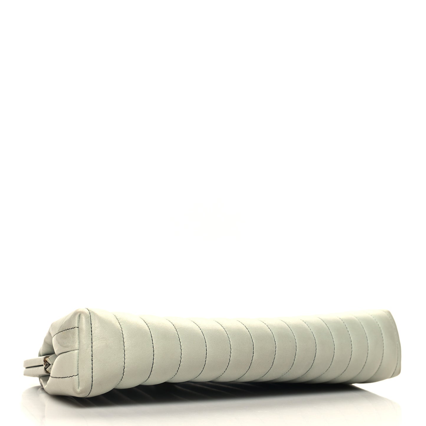 Lambskin Vertical Quilted Mademoiselle Clutch Light Green
