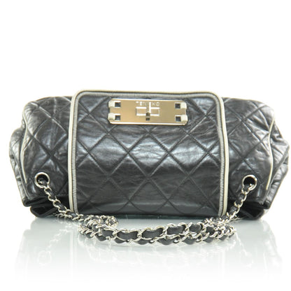 Chanel Lambskin Quilted East West Accordion Flap Black 6 of 9
