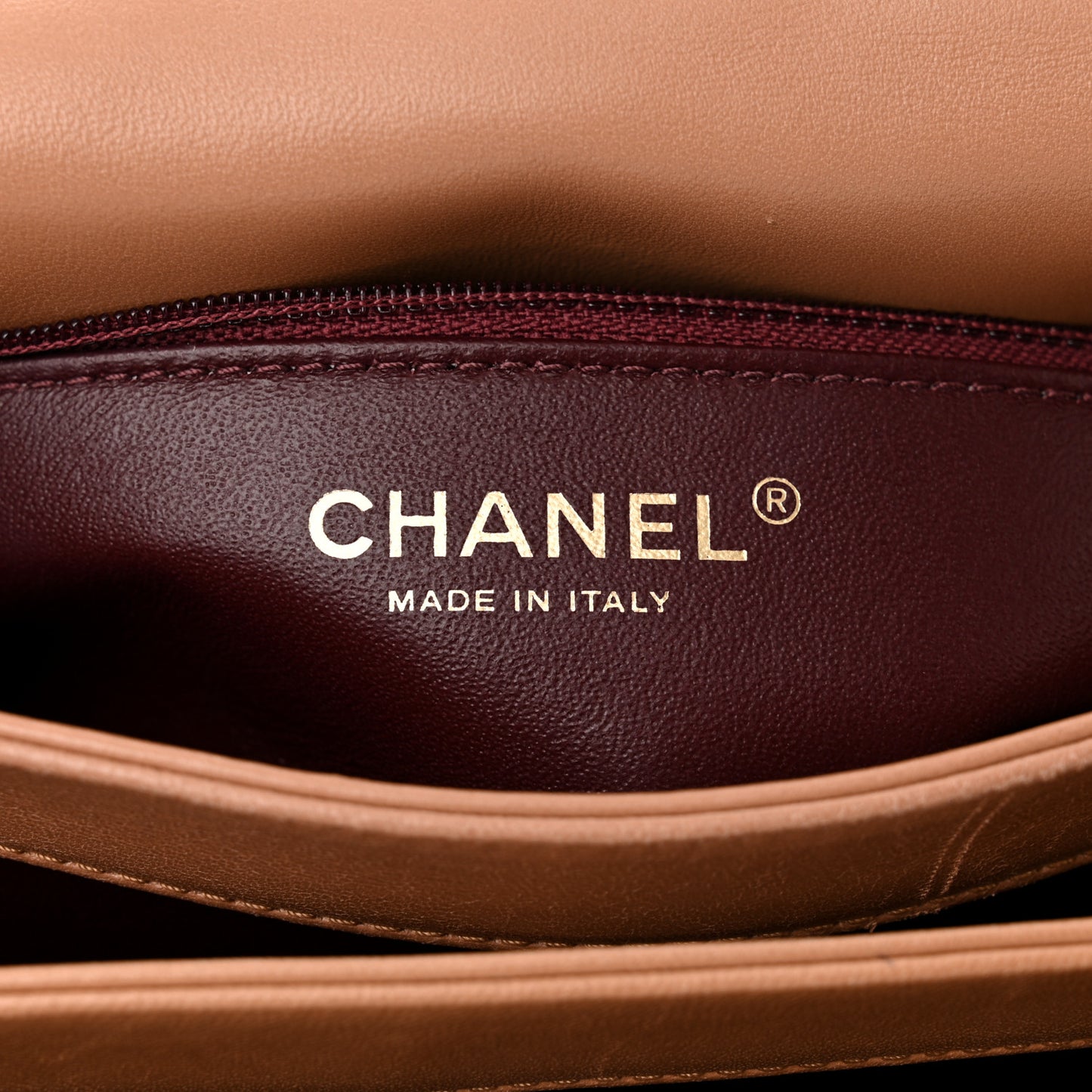 Lambskin Quilted Small Trendy CC Flap Dual Handle Bag Camel
