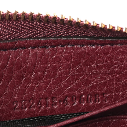 Gucci Pebbled Calfskin Soho Zip Around Wallet Classic Burgundy 7 of 8