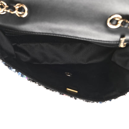 Chanel Sequin Medium Single Flap Blue Black Multicolor 5 of 11