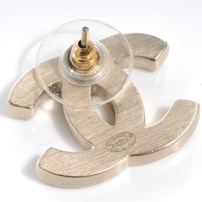 Chanel Lambskin CC Earrings Brushed Gold Brique Clair 5 of 5