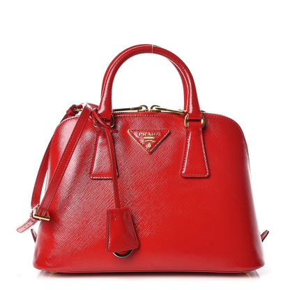 Prada Saffiano Vernice Mini Promenade Tote Rosso 1 of 9