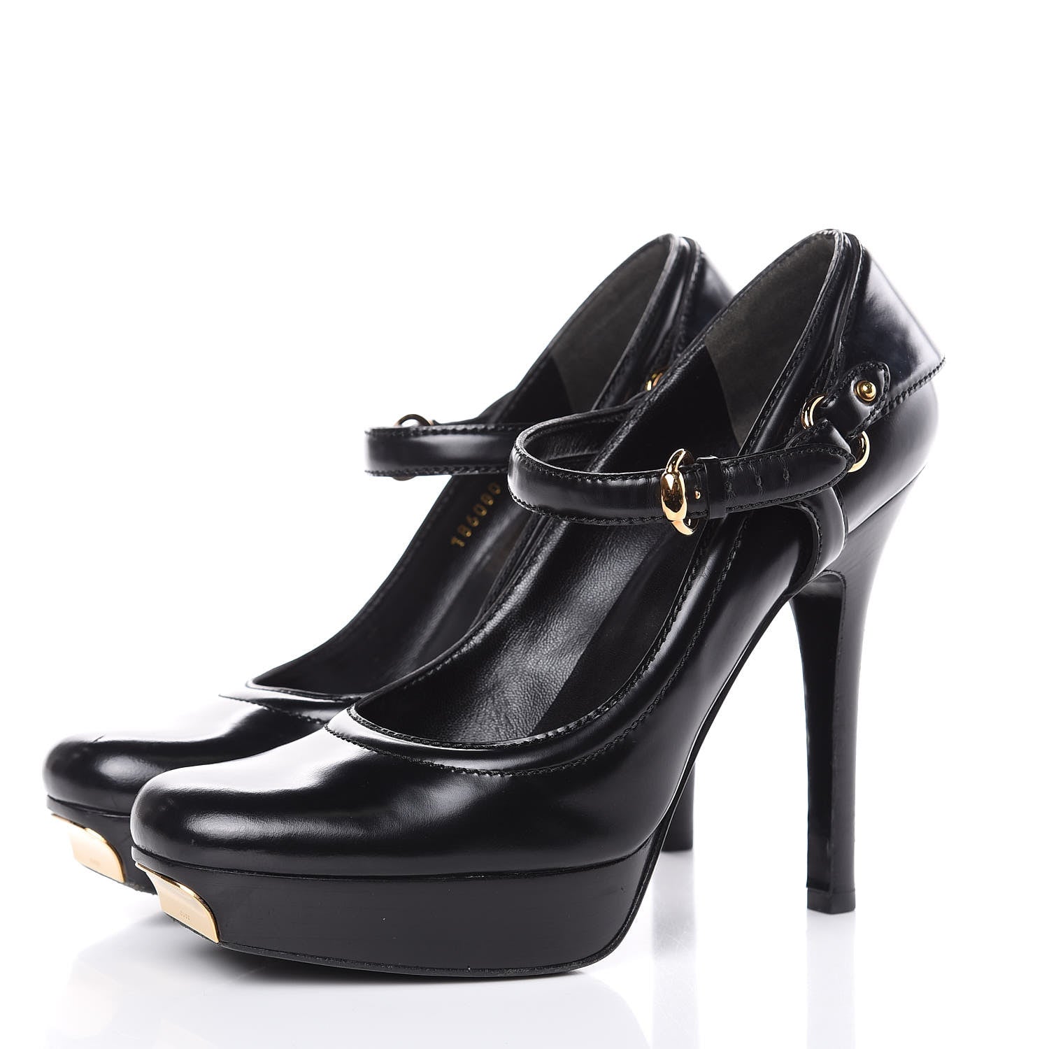 Gucci Calfskin Baby Lux Mary Jane Pumps 9.5 Black 3 of 10