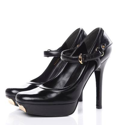 Gucci Calfskin Baby Lux Mary Jane Pumps 9.5 Black 3 of 10