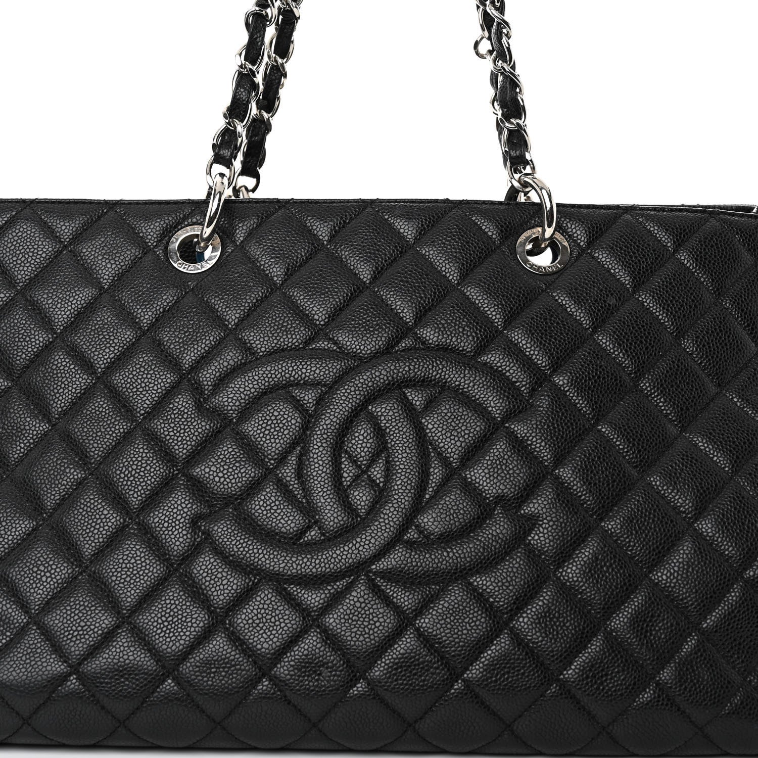 Chanel Caviar Quilted XL Grand Shopping Tote GST Black 7 of 10