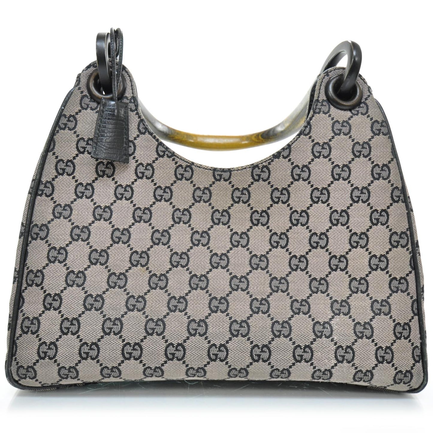Monogram Wooden Handle Shoulder Bag