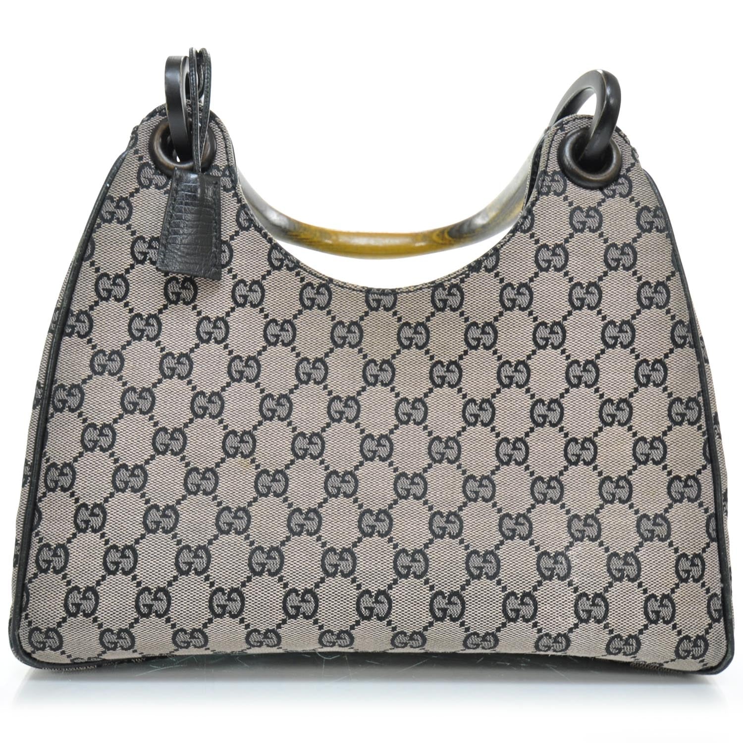 Gucci Monogram Wooden Handle Shoulder Bag 1 of 9