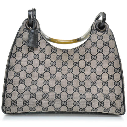 Gucci Monogram Wooden Handle Shoulder Bag 1 of 9