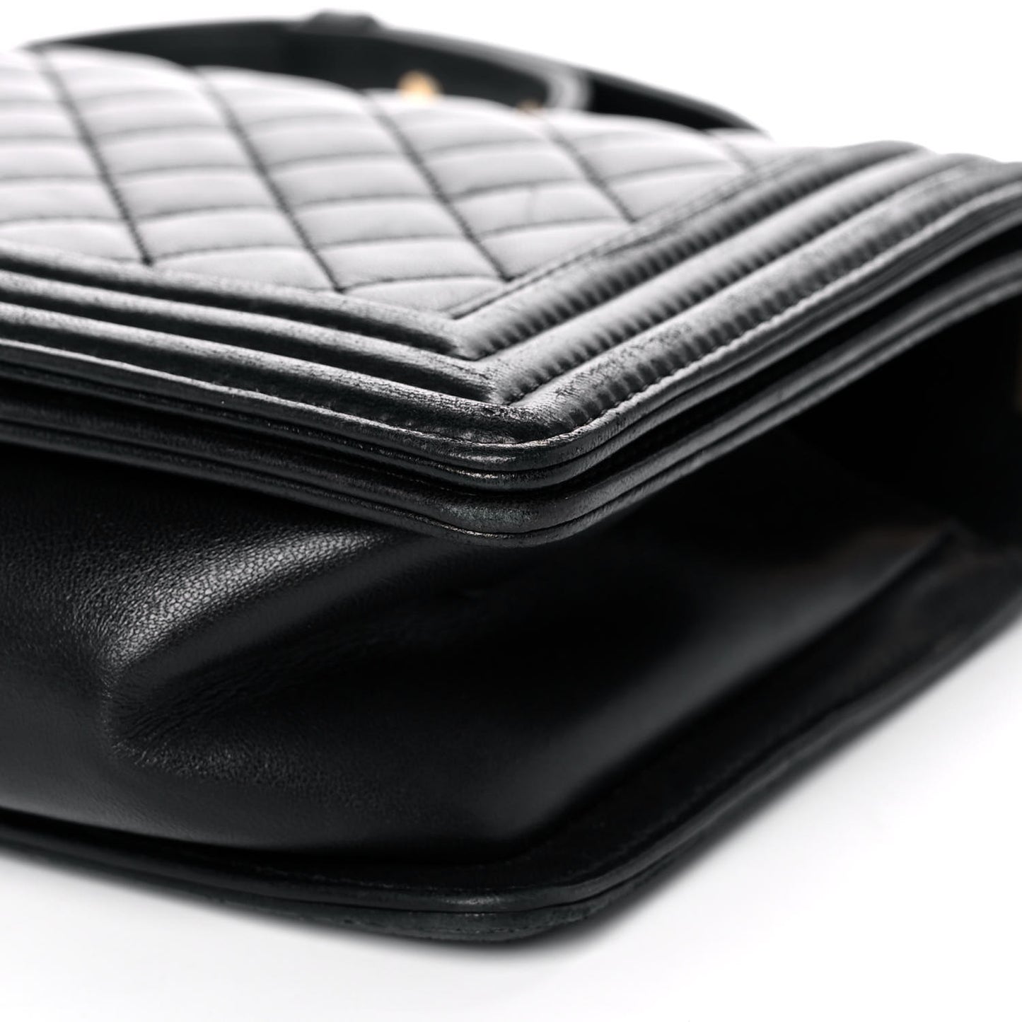 Lambskin Quilted Medium Boy Flap Black