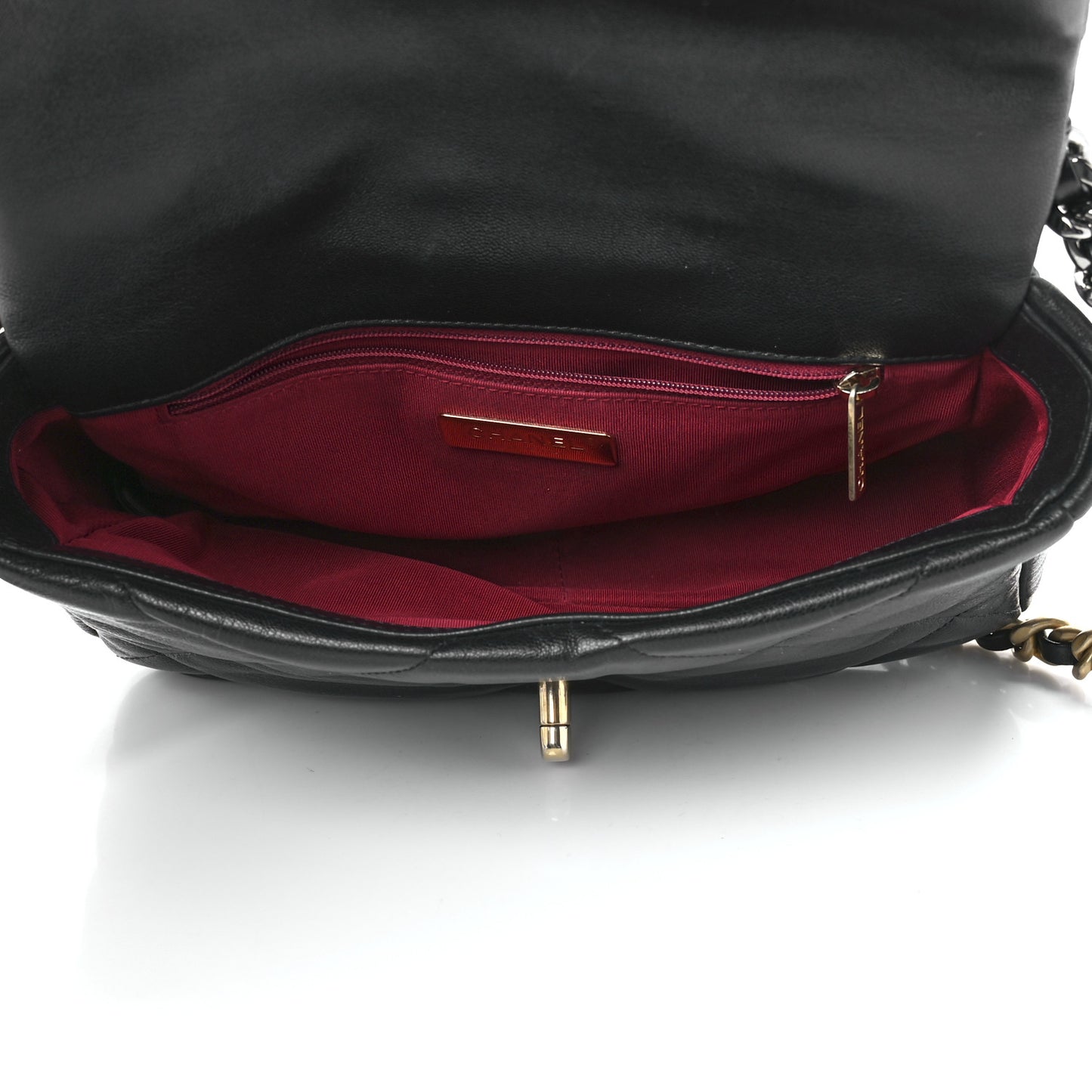 Goatskin Quilted Medium Chanel 19 Flap Black
