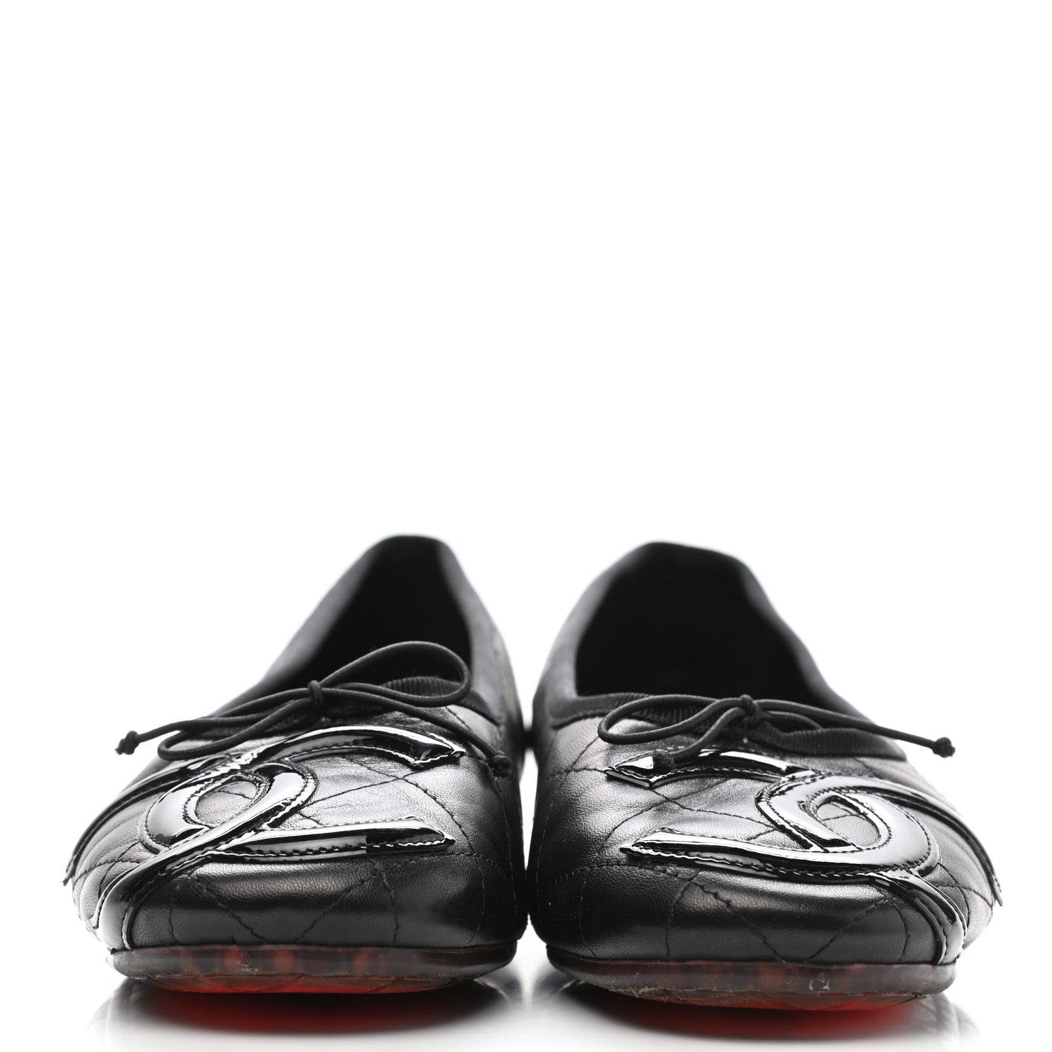 Chanel Lambskin Quilted Cambon Ballerina Flats 39 Black 2 of 9