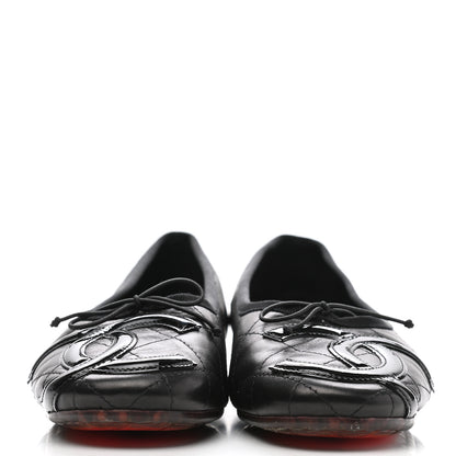 Chanel Lambskin Quilted Cambon Ballerina Flats 39 Black 2 of 9