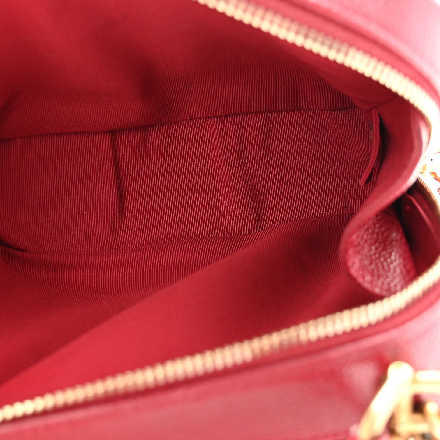 Caviar Quilted Mini Carry Around Bowling Bag Red