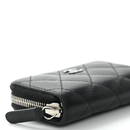 Chanel Lambskin Quilted Zip Coin Purse Black 9 of 12