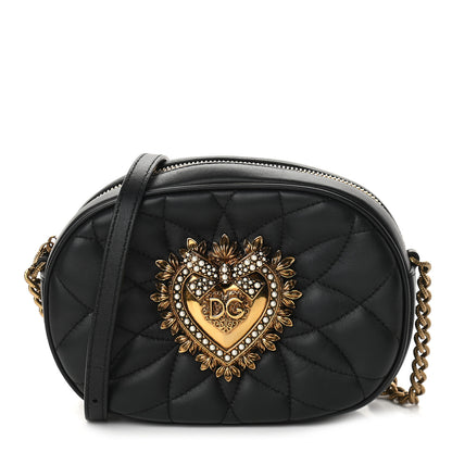 Dolce & Gabbana Smooth Calfskin Mini Devotion Camera Bag Black 1 of 9