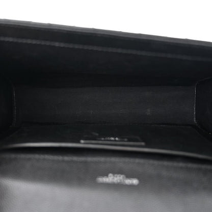 Saint Laurent Grain De Poudre Textured Mixed Matelasse Triquilt Medium Monogram Satchel Black 5 of 13