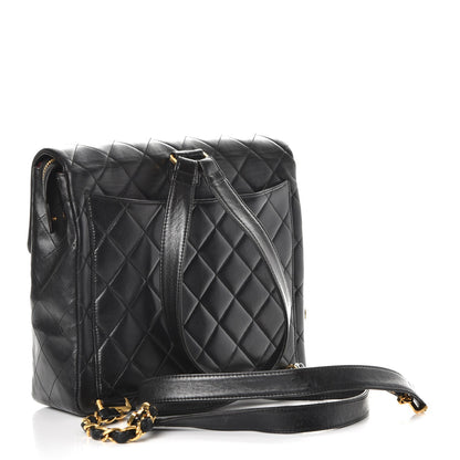 Chanel Lambskin Quilted Backpack Black 3 of 8
