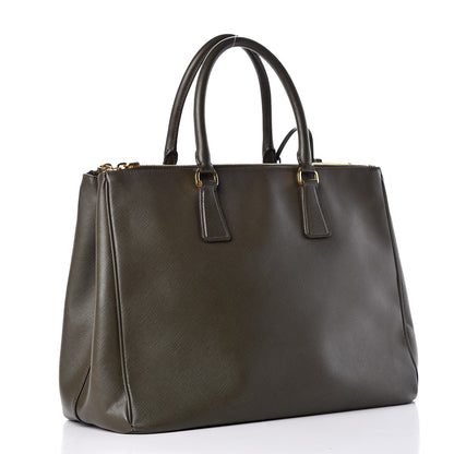 Prada Saffiano Large Galleria Double Zip Tote Militare 3 of 16