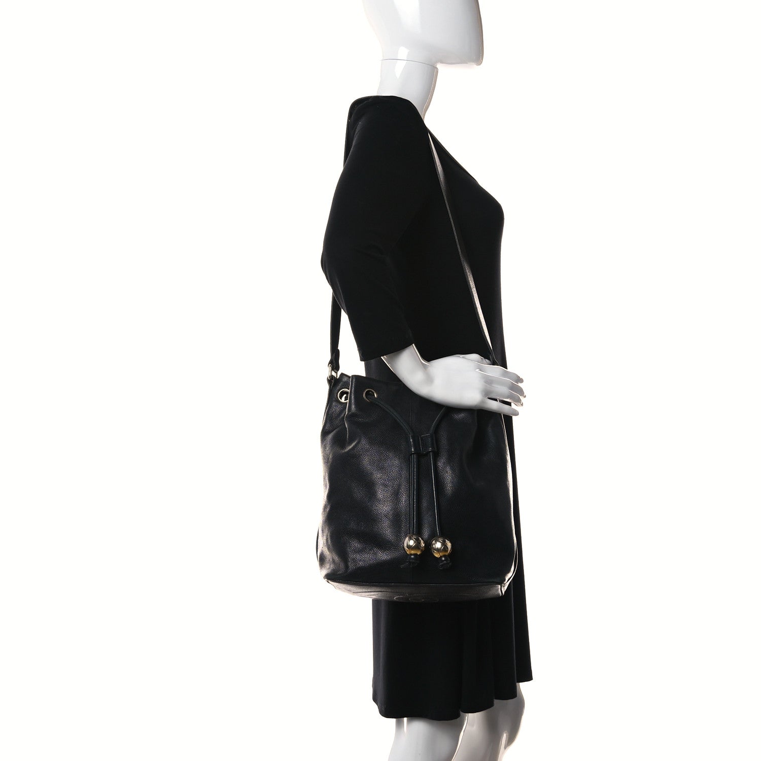 Chanel Caviar Drawstring Shoulder Bag Black 3 of 32