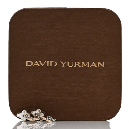 David Yurman Sterling Silver 14K Yellow Gold 3mm Petite Infinity Huggie Hoop Earrings 5 of 5