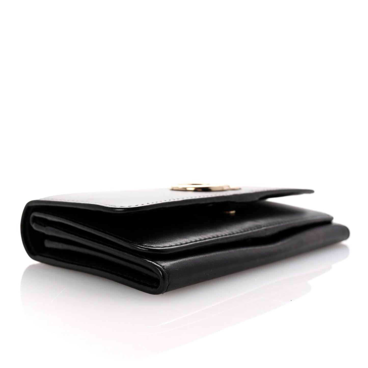 Calfskin Britt Continental Wallet Black