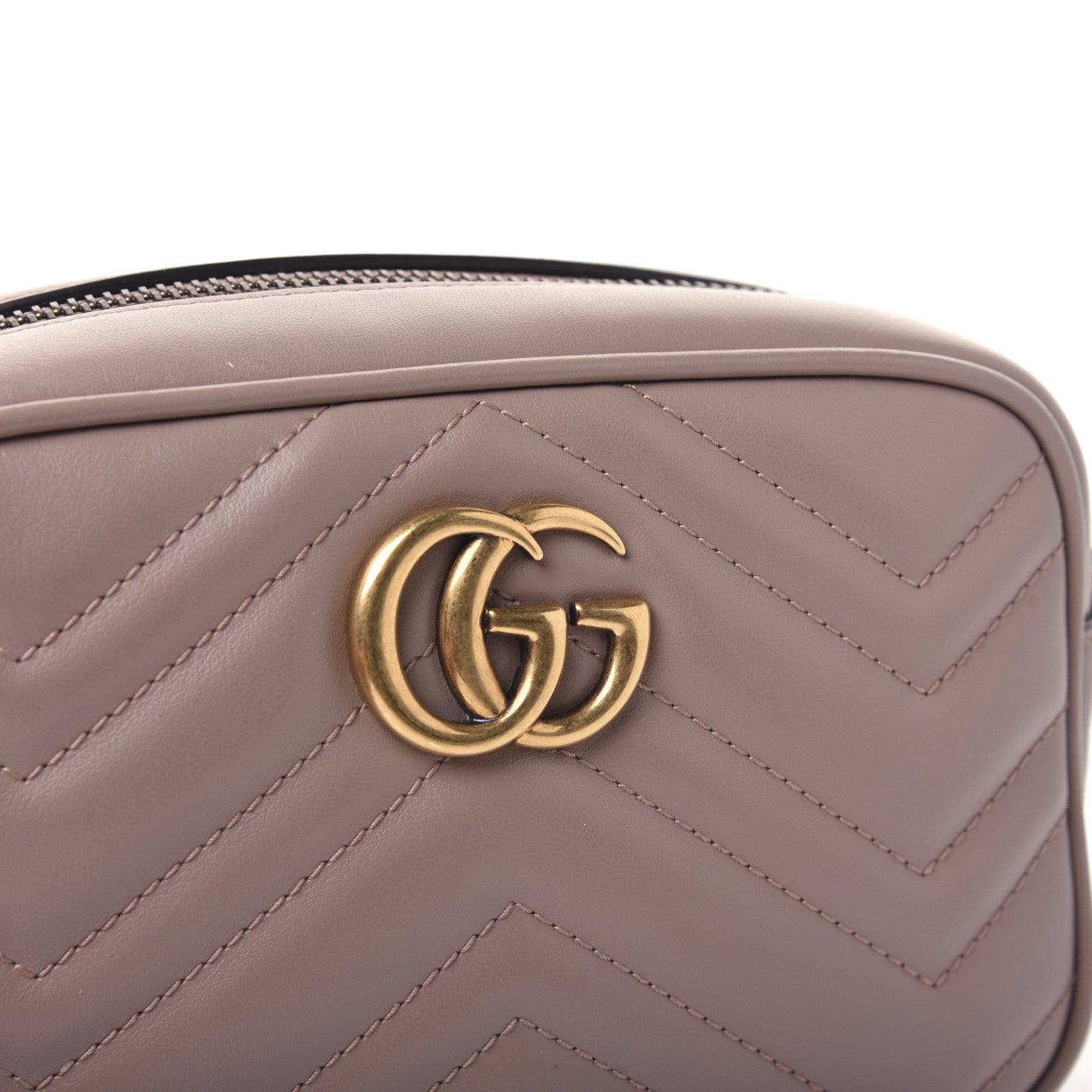 Gucci Calfskin Matelasse Mini GG Marmont Chain Shoulder Bag Porcelain Rose 11 of 14