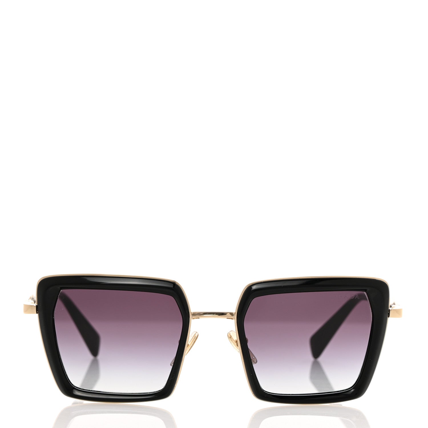 Prada Acetate Sunglasses SPR 55Z Black Gold 2 of 7