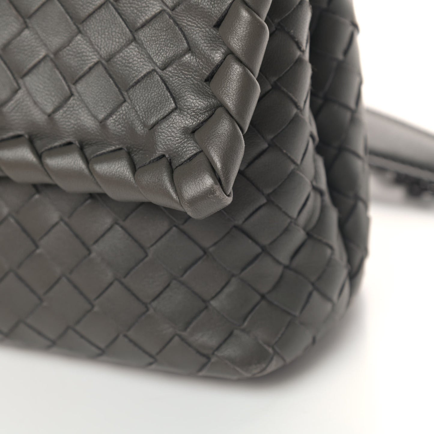 Nappa Intrecciato Baby Olimpia Shoulder Bag Steel
