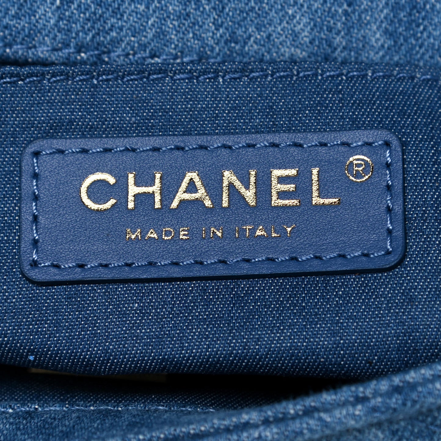 Denim Quilted Mini Pearl Crush Flap Blue