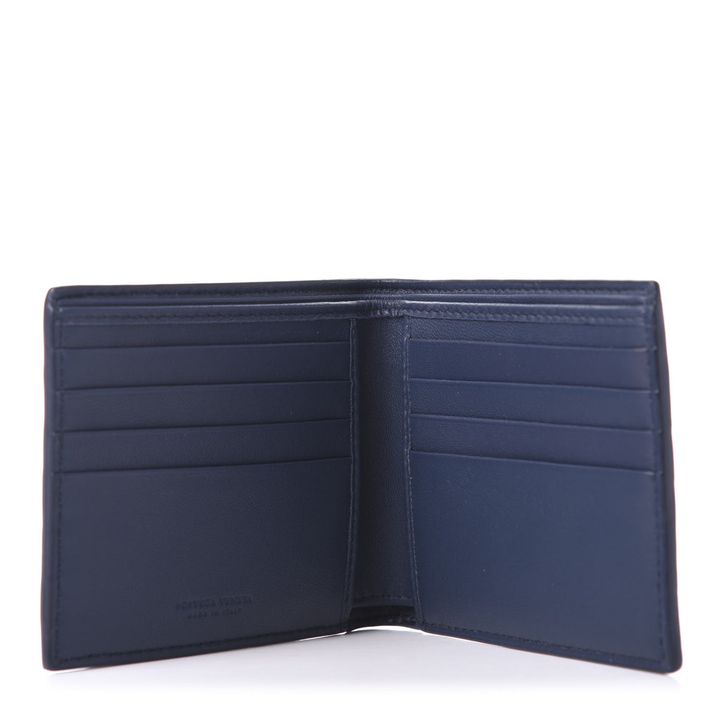 Nappa Intrecciato Bi-Fold Wallet Denim