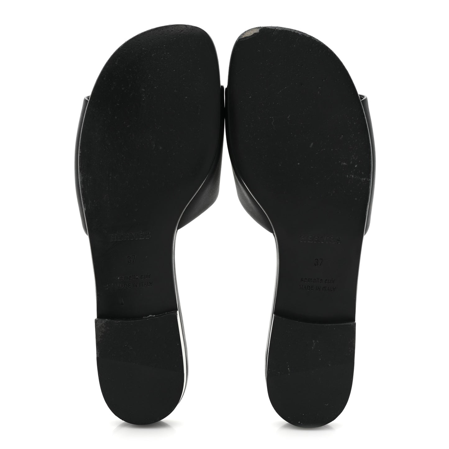 Calfskin Dune Sandals 37 Black