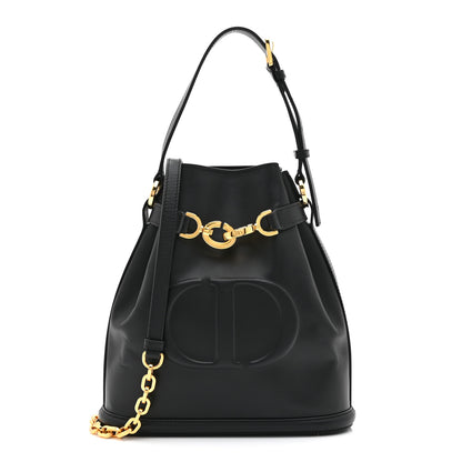 Christian Dior Calfskin CD Embossed Medium C'est Chain Bucket Bag Black 1 of 10