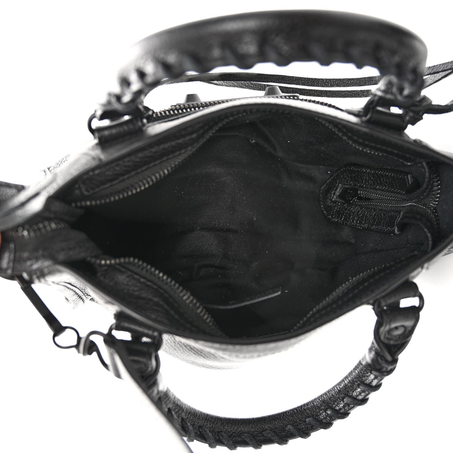 Balenciaga Shiny Goatskin Matte Black Metallic Edge Hardware Mini City Black 4 of 8