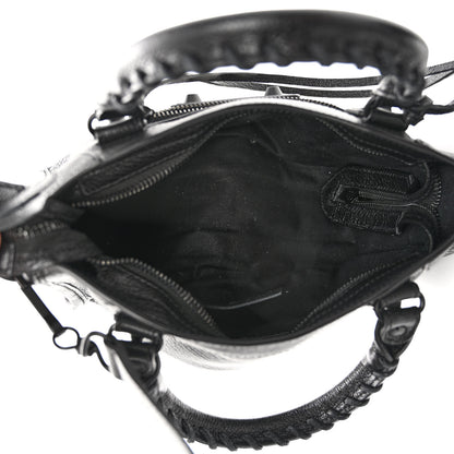 Balenciaga Shiny Goatskin Matte Black Metallic Edge Hardware Mini City Black 4 of 8