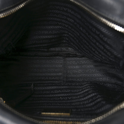 Prada Glace Calfskin Embossed Logo Crossbody Black 5 of 11