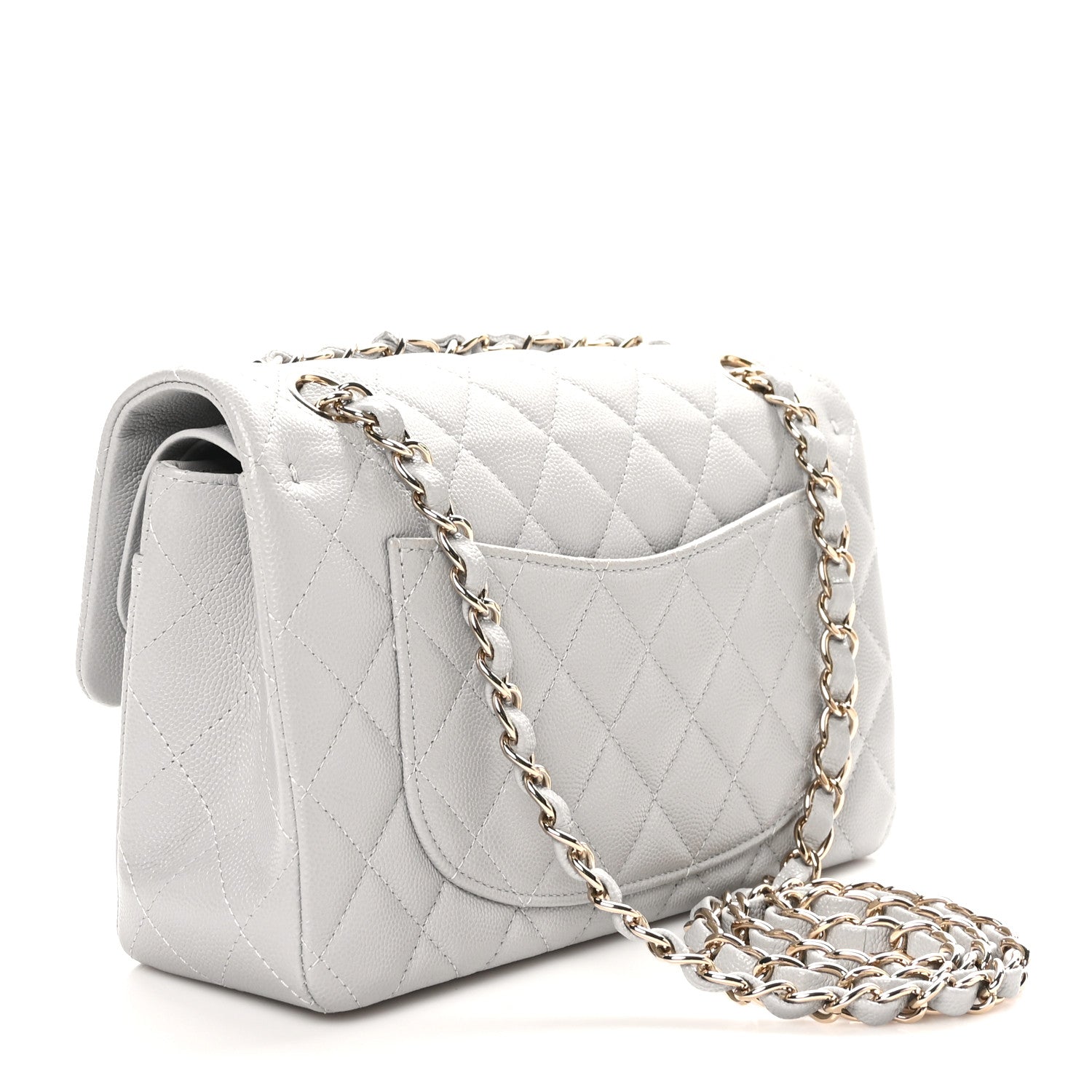 Chanel Caviar Quilted Small Double Flap Grey 3 of 12