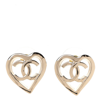 Chanel Metal CC Heart Coco In Love Earrings Gold 1 of 5