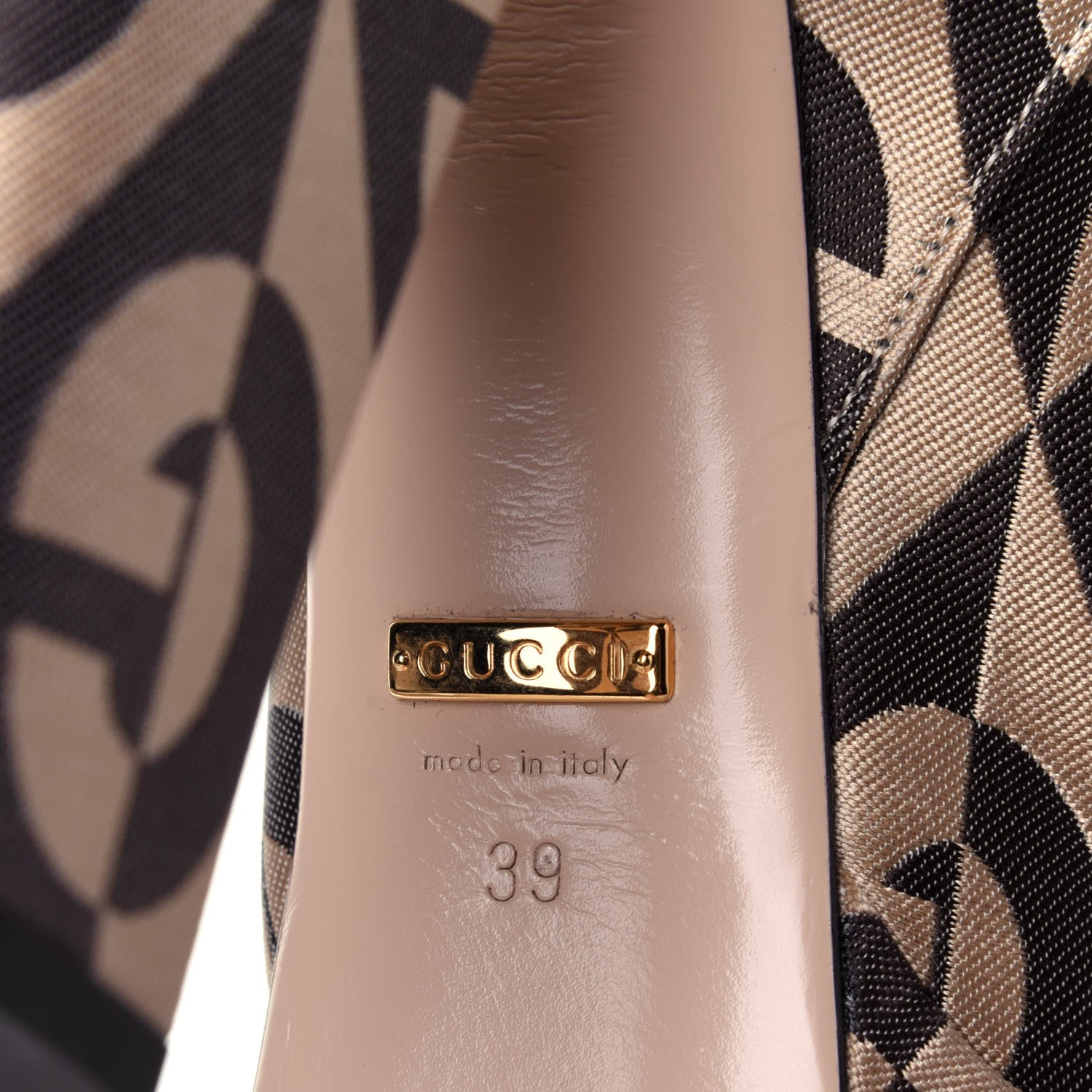 Gucci Fabric G Rhombus Print Platform Boots 39 Beige Cocoa 9 of 11