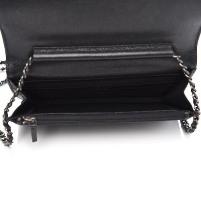 Chanel Caviar Quilted Boy Wallet On Chain WOC Black 5 of 8