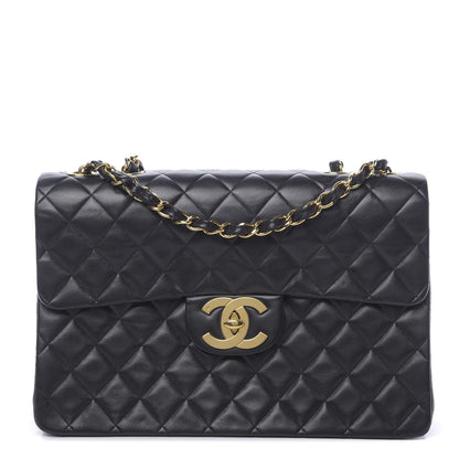 Chanel Lambskin Quilted XL Jumbo Single Flap Black 1 of 12