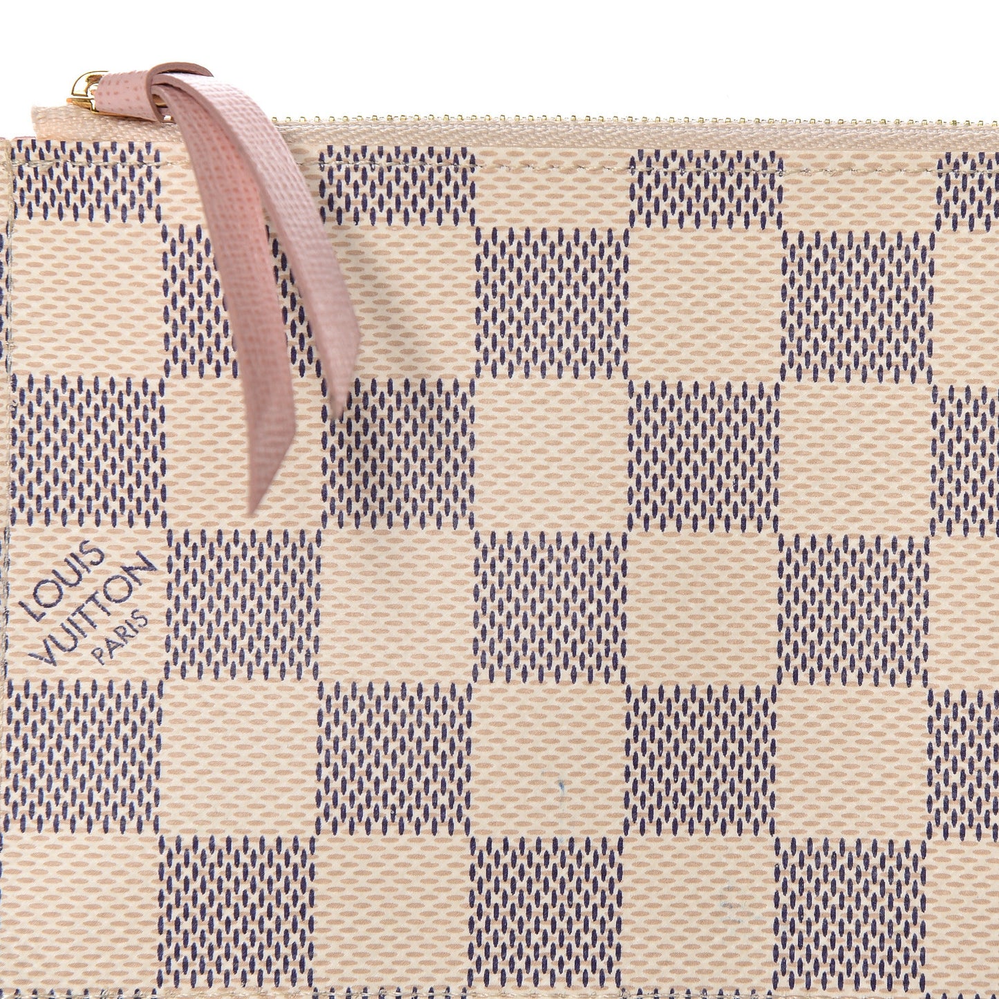 Damier Azur Felicie Chain Wallet Zippered Insert Rose Ballerine