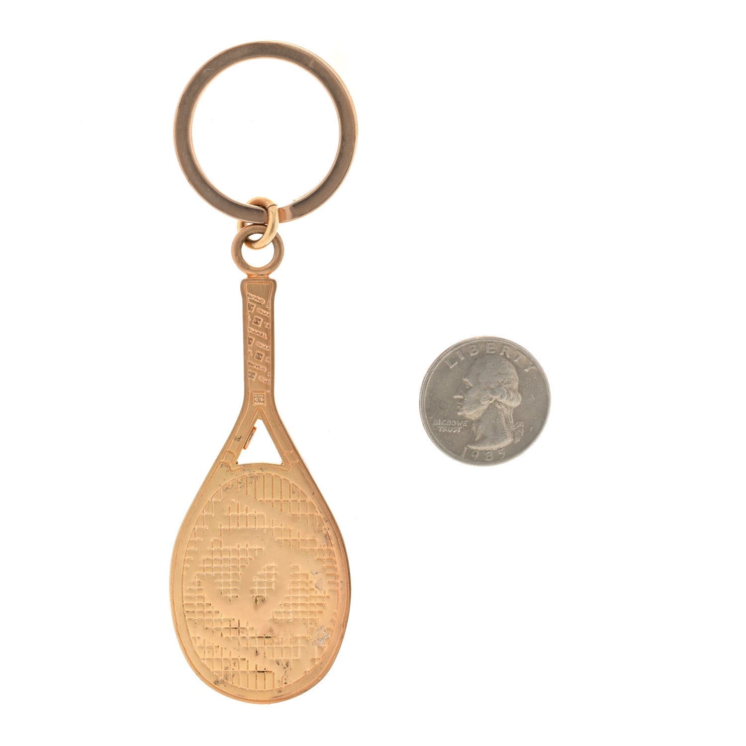 Chanel Metal CC Tennis Racket Key Chain Gold 2 of 3