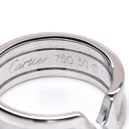 Cartier 18K White Gold 6.5mm Logo De Cartier Ring 50 5.25 4 of 5