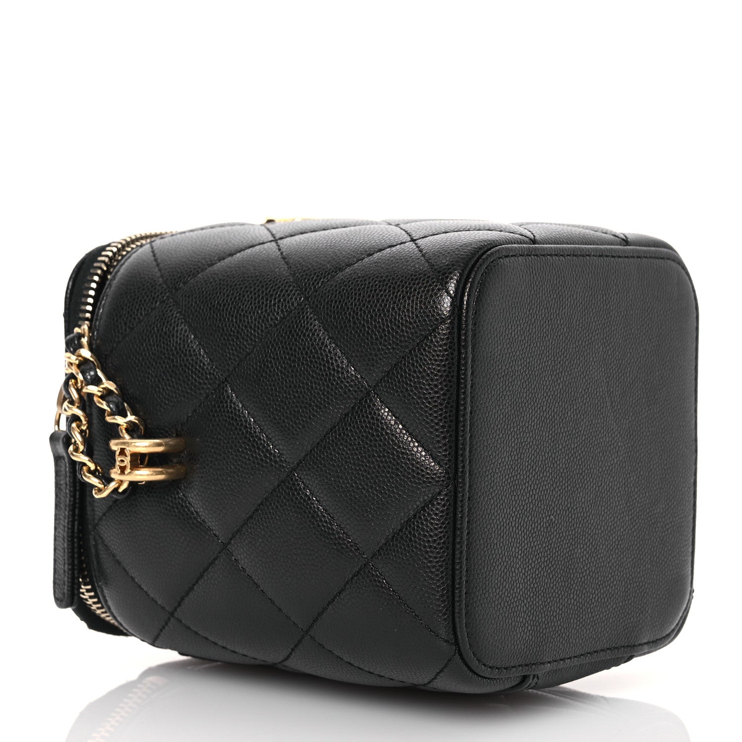 Chanel Caviar Quilted Small Vertical Vanity Case With Chain Black 4 of 12