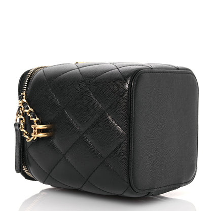 Chanel Caviar Quilted Small Vertical Vanity Case With Chain Black 4 of 12