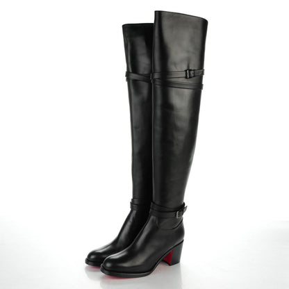 Christian Louboutin Calfskin Karialta 70 Over The Knee Boots 39.5 Black 4 of 8