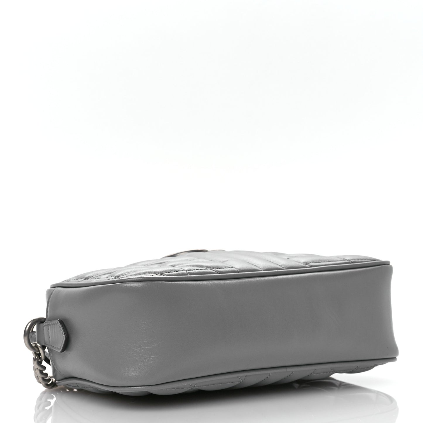 Calfskin Matelasse Aria Small GG Marmont Chain Shoulder Bag Deep Grey