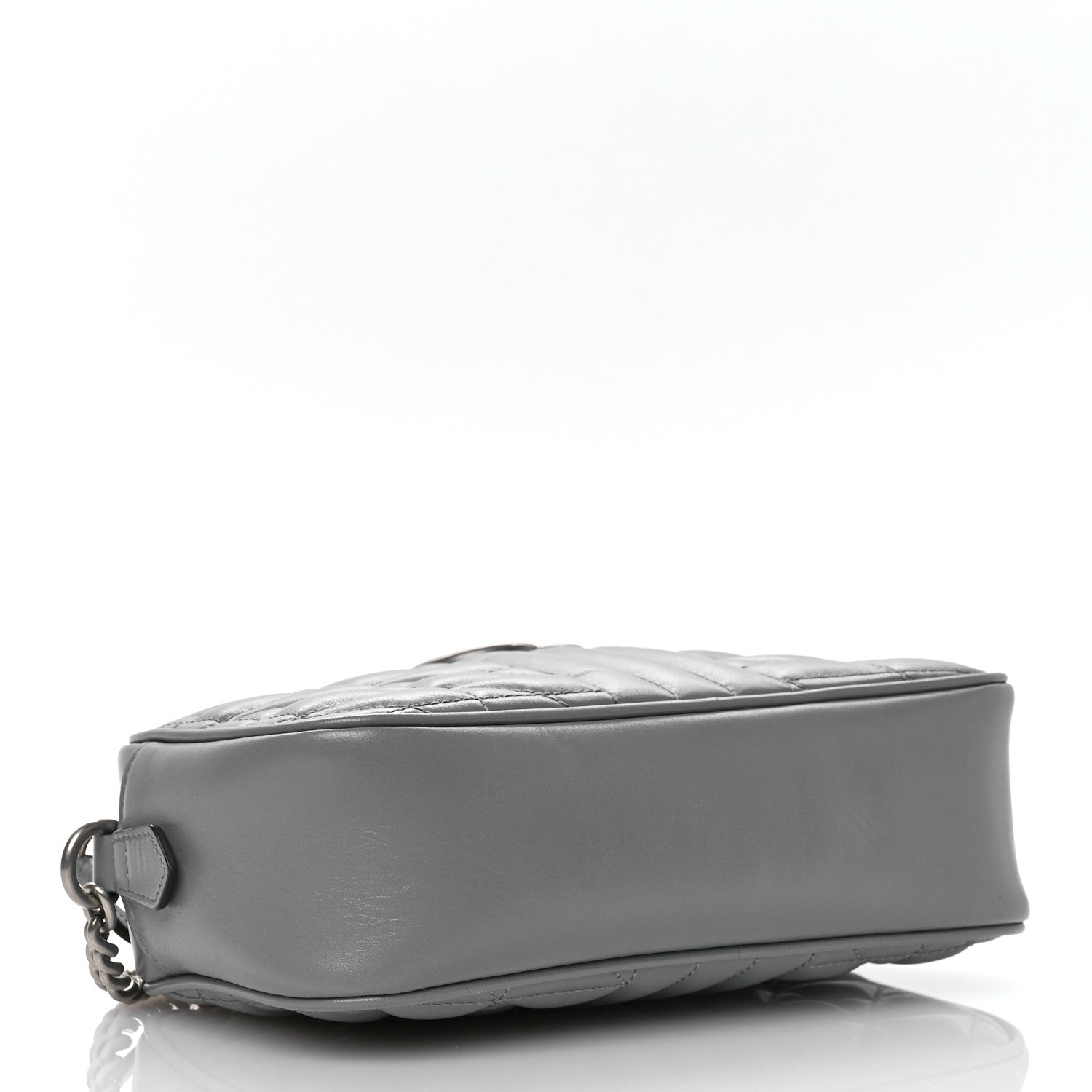 Gucci Calfskin Matelasse Aria Small GG Marmont Chain Shoulder Bag Deep Grey 4 of 10